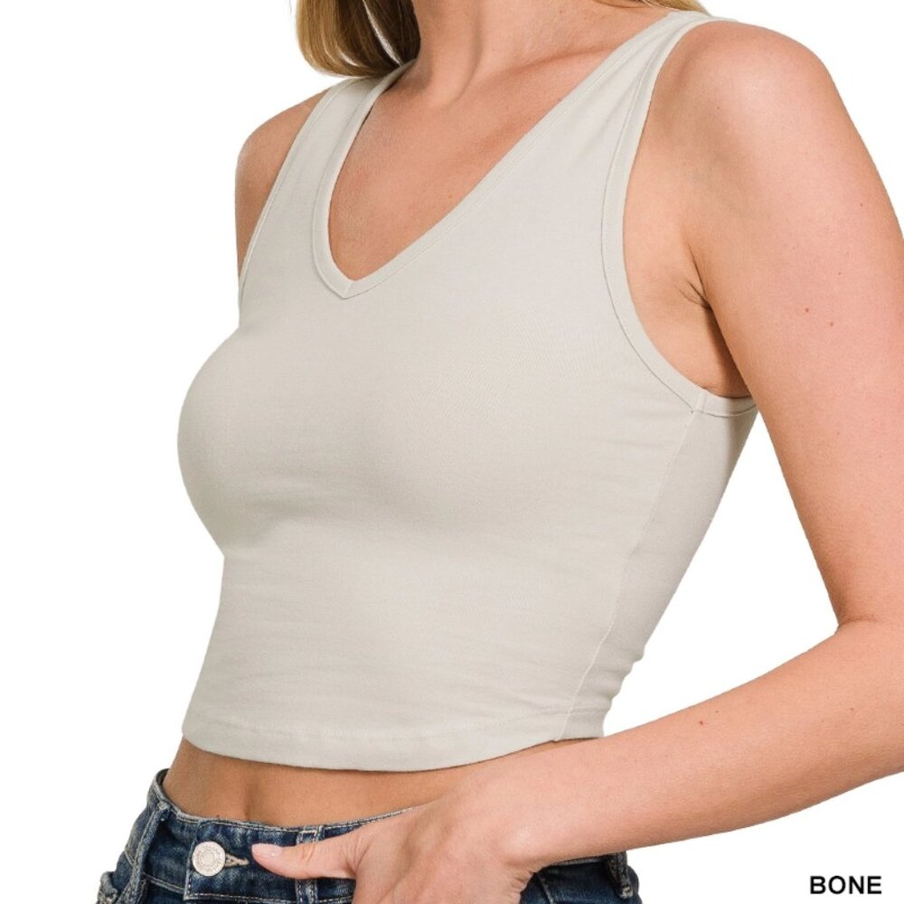 NWT Cotton V-neck Cropped Cami